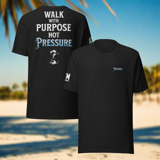 Walk With Purpose Tee – Pressure Never Led Me.